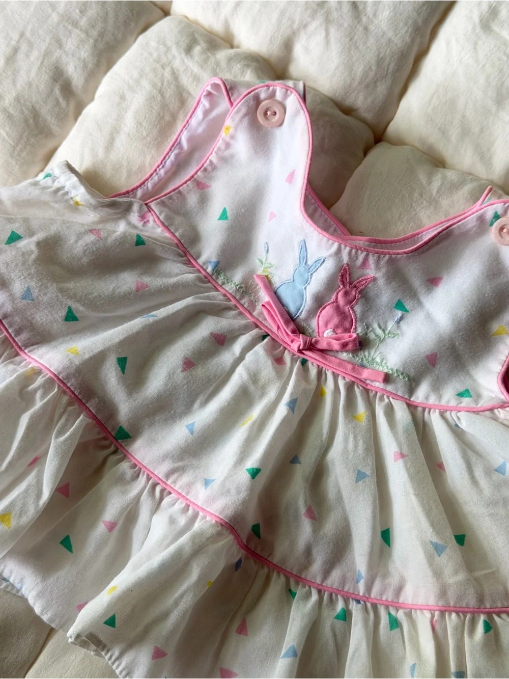 Vintage Baby Bunny Embroidered Dress